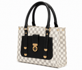 Checkerboard Tote with Gold Hardware bag